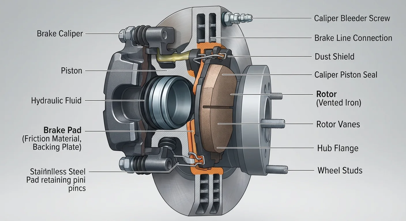 Brake Pads, Rotors, and Calipers: How Your Stopping System Actually Works